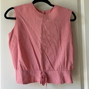 Red Handmade Gingham Top